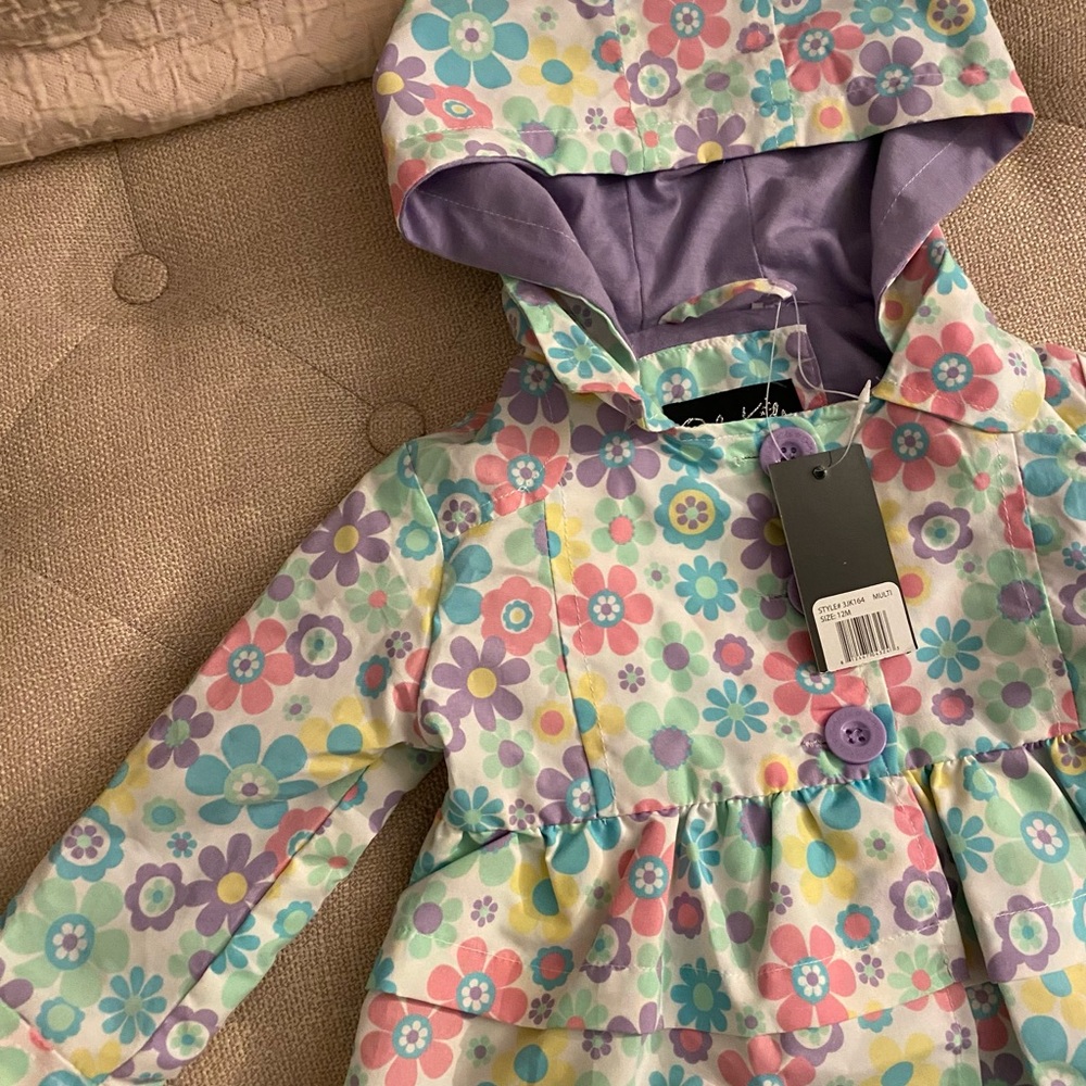 NWT girls adorable raincoat size 12 months